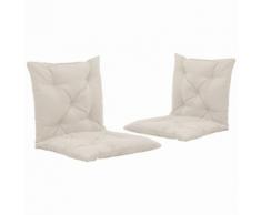 vidaXL Coussins de chaise pivotante 2 pcs Crème 50 cm Tissu