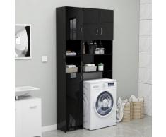 vidaXL Armoire de salle de bain Noir brillant 32x25,5x190 cm Aggloméré