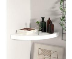 vidaXL Étagère d'angle flottante Blanc brillant 35x35x3,8 cm MDF