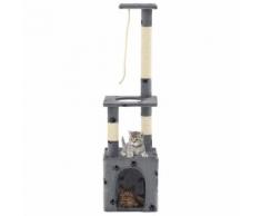 vidaXL Arbre à chat avec griffoirs en sisal 109cm Gris Motif de pattes