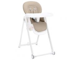 vidaXL Chaise haute bébé Beige Aluminium