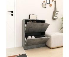 vidaXL Armoire à chaussures avec 2 portes Béton 59x24x74 cm Aggloméré