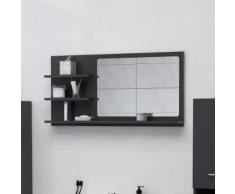 vidaXL Miroir de salle de bain Gris 90x10,5x45 cm Aggloméré