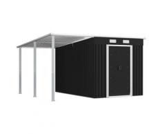 vidaXL Abri de jardin avec toit étendu Anthracite 336x270x181 cm Acier