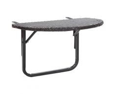 vidaXL Table de balcon Marron 60x60x50 cm Résine tressée