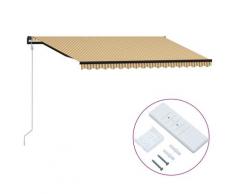 vidaXL Auvent rétractable automatique 400x300 cm Jaune et blanc