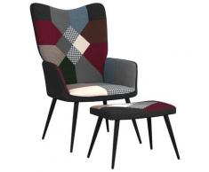 vidaXL Chaise de relaxation avec repose-pied Patchwork Tissu