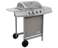 vidaXL Barbecue gril à gaz avec 4 brûleurs Argenté