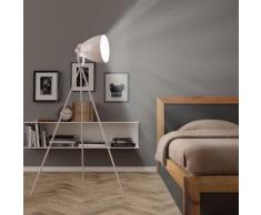 vidaXL Lampadaire trépied Métal Blanc E27