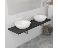 vidaXL Meuble de salle de bain Gris 160x40x16,3 cm