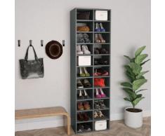 vidaXL Armoire à chaussures Gris 54 x 34 x 183 cm Aggloméré