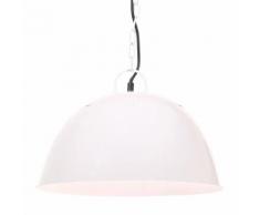 vidaXL Lampe suspendue industrielle vintage 25 W Blanc Rond 41 cm E27