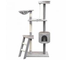 vidaXL Arbre à chat avec griffoirs en sisal 150 cm Gris
