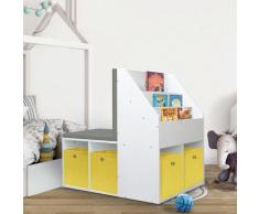 vidaXL Armoire pour enfants avec banc Blanc 60x78x78 cm MDF