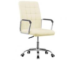 vidaXL Chaise pivotante de bureau Crème Tissu