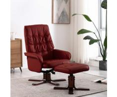 vidaXL Fauteuil inclinable avec repose-pied Rouge bordeaux Similicuir