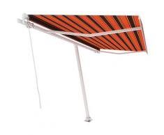 vidaXL Auvent manuel rétractable sur pied 450x300 cm Orange et marron