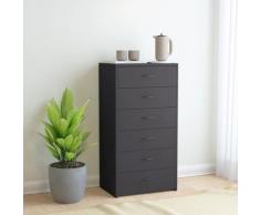 vidaXL Buffet avec 6 tiroirs Gris 50x34x96 cm Aggloméré