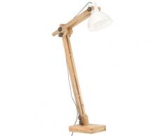 vidaXL Lampadaire Blanc Bois de manguier massif E27