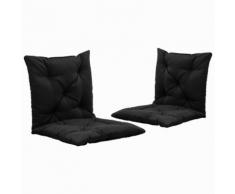 vidaXL Coussins de chaise pivotante 2 pcs Noir 50 cm Tissu