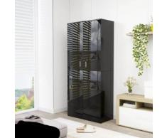 vidaXL Armoire à chaussures Noir brillant 80x39x178 cm Aggloméré