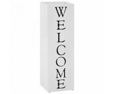 vidaXL Porte-parapluie Welcome Acier Blanc