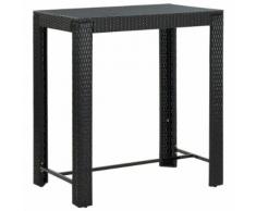 vidaXL Table de bar de jardin Noir 100x60,5x110,5 cm Résine tressée