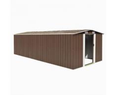 vidaXL Abri de jardin 257x580x181 cm Métal Marron