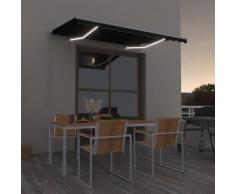 vidaXL Auvent manuel rétractable avec LED 300x250 cm Anthracite