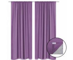 vidaXL Rideau occultant 2 pcs Double couche 140 x 245 cm Lilas