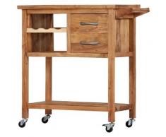 vidaXL Chariot de cuisine 80x45x91 cm Bois d'acacia massif