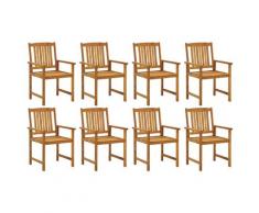 vidaXL Chaises de jardin 8 pcs Bois d'acacia solide