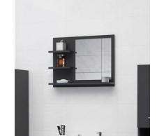 vidaXL Miroir de salle de bain Gris 60x10,5x45 cm Aggloméré
