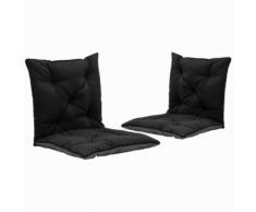 vidaXL Coussins de chaise pivotante 2 pcs Noir et gris 50 cm Tissu