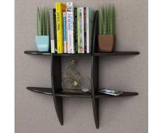 vidaXL Etagère murale en MDF Noir pour DVD/Livres