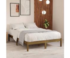 vidaXL Cadre de lit Marron miel Bois de pin 120x190 cm UK petit double