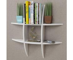 vidaXL Étagère murale MDF Blanc Rangement de livres/DVD