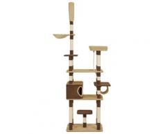 vidaXL Arbre à chat avec griffoirs en sisal Marron 235 cm