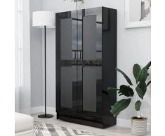 vidaXL Bibliothèque Noir brillant 82,5x30,5x150 cm Aggloméré