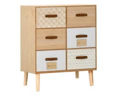 vidaXL Buffet avec 6 tiroirs 60 x 30 x 75 cm Bois de pin massif