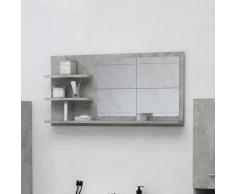 vidaXL Miroir de salle de bain Gris béton 90x10,5x45 cm Aggloméré