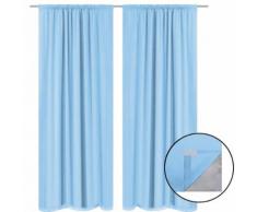 vidaXL Rideau occultant 2 pcs Double couche 140 x 245 cm Turquoise