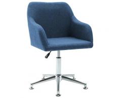 vidaXL Chaise pivotante de bureau Bleu Tissu