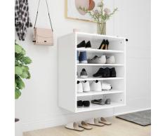 vidaXL Armoire à chaussures Blanc brillant 60x35x70 cm Aggloméré