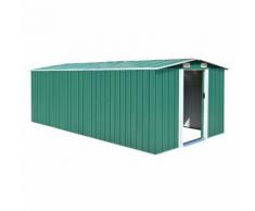 vidaXL Abri de jardin 257x489x181 cm Métal Vert
