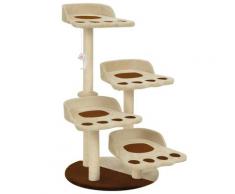 vidaXL Arbre à chat avec griffoirs en sisal Marron 90 cm