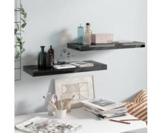 vidaXL Étagère murale flottante 2 pcs Noir brillant 60x23,5x3,8 cm MDF