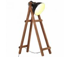 vidaXL Lampadaire Noir E27 Bois de manguier massif