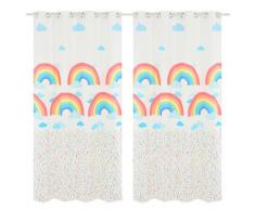vidaXL Rideau occultant imprimé pour enfant 2pcs 140x240cm Arc-en-ciel