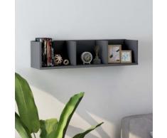vidaXL Étagère murale à CD Gris 75x18x18 cm Aggloméré